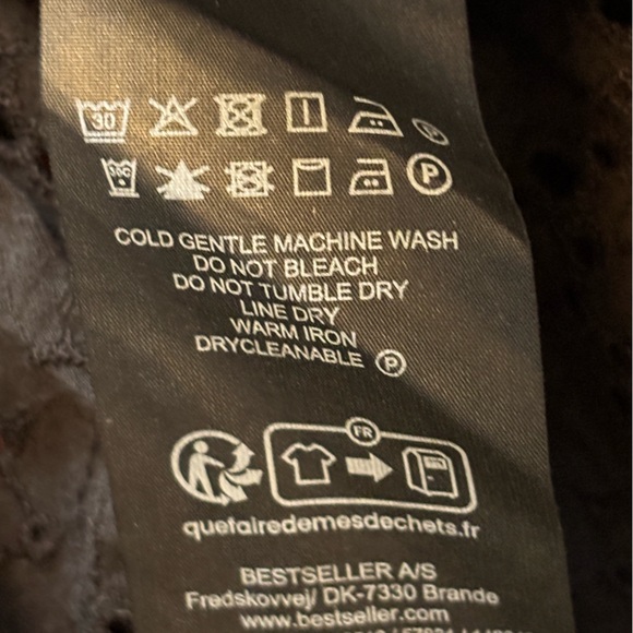 Y.A.S ‘Milda’ Black Floral Eyelet Ruffle V-Neck XL Peplum Top Cotton Long-Sleeve - Picture 7 of 9